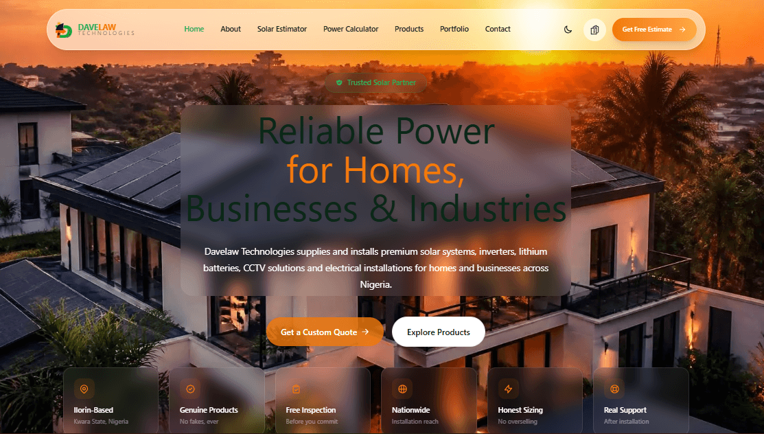 A Conversion-Focused Website Built to Generate More Solar Enquiries detail